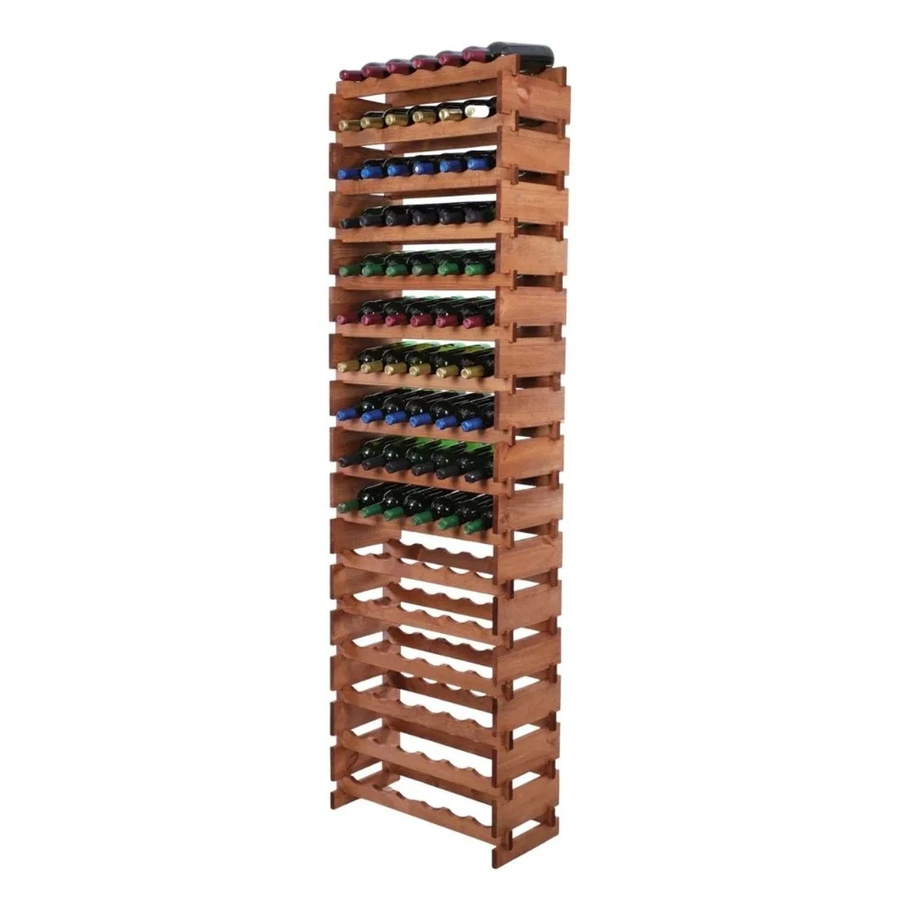 PROREGAL Weinregal VINOTECA FLEX aus massivem Kiefernholz, Braun geölt, Platz für 96 Flaschen auf 16 Ebenen, H x B x T: 219 x 65 x 28 cm - Bild 2