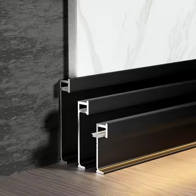 ksdligh Aluminium LED Einbauprofil für Sockelleisten und Hintergrundbeleuchtung, Farbe: Silber, H x B x T: 40 x 60 x 80 mm - Bild 1