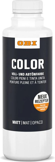 OBI Color Abtönfarbe Weiß 500 ml wasserbasierte Dispersionsfarbe für Putz - Bild 1
