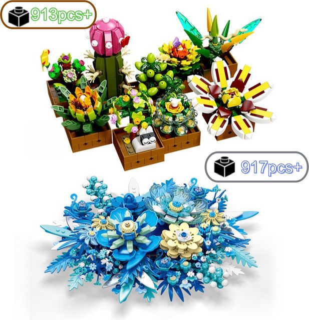 HUATEC DIY Romantische Blumen-Bausteine Wanddekoration für Zuhause - Bild 1