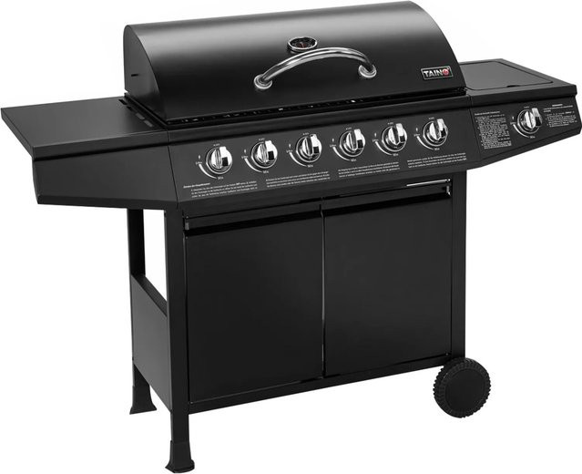 Taino Basic Gasgrill BBQ Grillwagen aus Edelstahl mit 6 Brennern und Seitenkocher - Bild 1