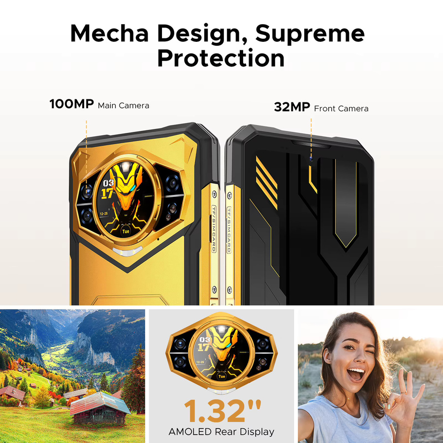 DOOGEE S200 X 5G Outdoor-Smartphone in Schwarz mit 6,72 Zoll Display, Dimensity 7050, 1,32 Zoll AMOLED Rückdisplay, 12GB RAM und 512GB Speicher sowie 10100mAh Akku - Bild 2