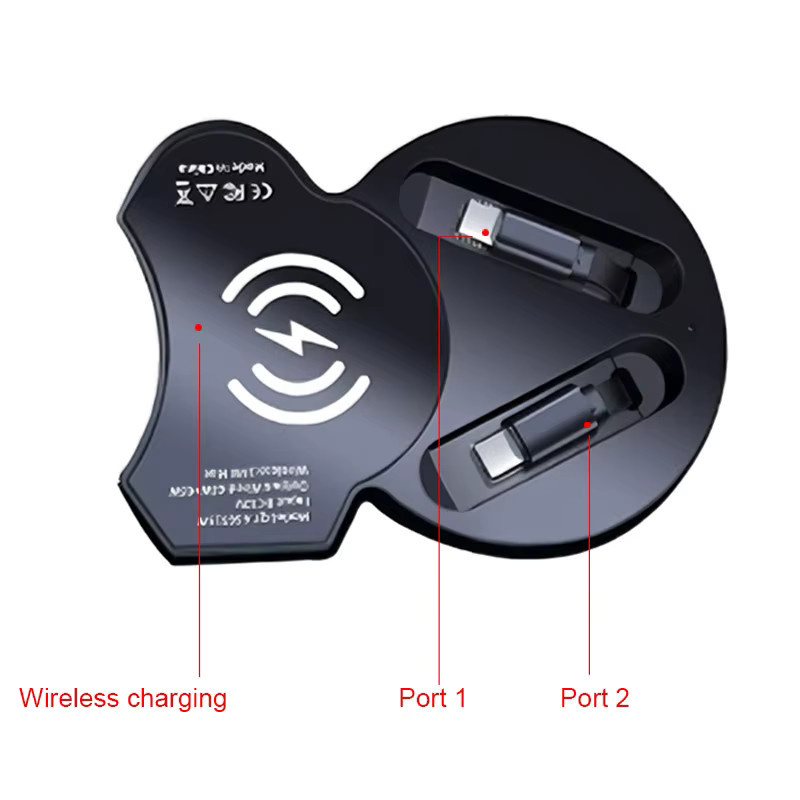 Vtear Drahtloses Auto-Ladegerät mit Dual Port Typ-C Schnellladeadapter für Audi Q7 2020-2025 und Audi Q8 2017-2025, Schwarz - Bild 4