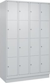 C+P Schließfachschrank Classic PLUS mit Sockel, 4 Abteile, Farbe Lichtgrau, B/T/H: 120 x 50 x 195 cm - Bild 1