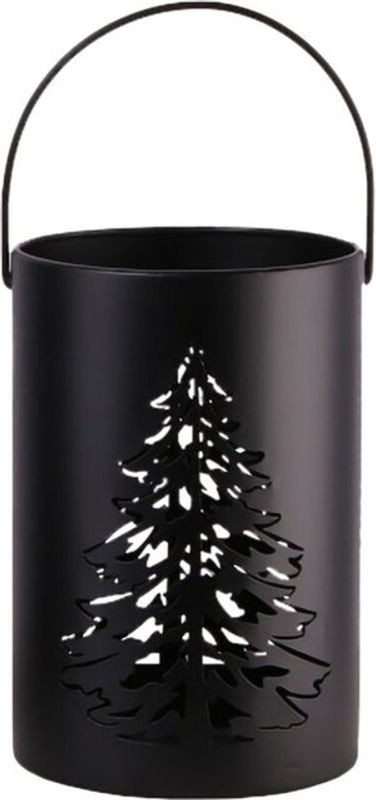 Trendline Deko Windlicht Laterne Tannenbaum aus Metall in Schwarz, Durchmesser: 18,5 cm, Höhe: 12 cm - Bild 1
