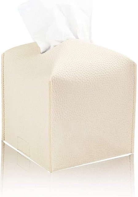 XYNN Taschentuchhalter aus Leder, quadratisch und modern, beige - Bild 1