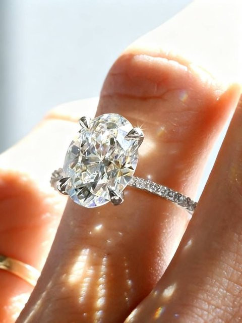 DWJ Moissanit-Diamantring, 925 Silber, Damen - Bild 1