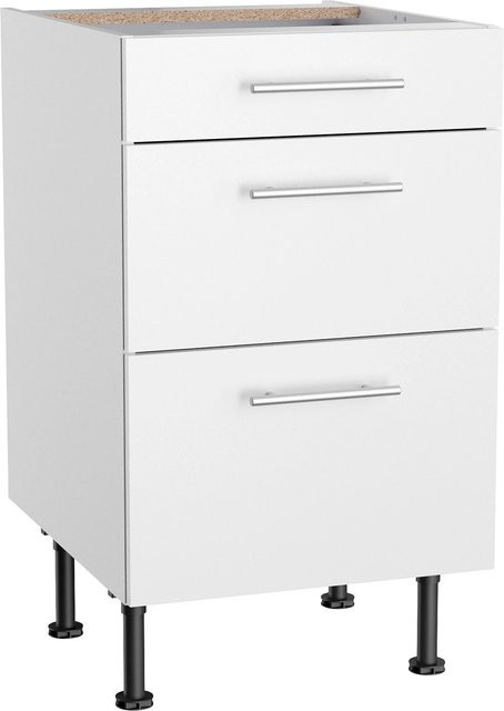 Optifit Küchen-Unterschrank Bengt mit 3 Auszügen in Weiß, B/T/H: 50 x 58,4 x 87 cm - Bild 1