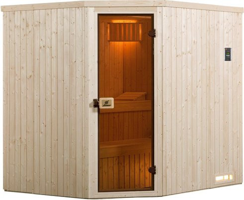 Ecksauna WEKA Varberg 2 in Beige mit Glastür, B/H/T: 194 x 199 x 177 cm - Bild 3