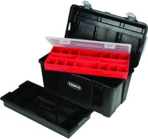 Raaco Werkzeugkoffer Toolbox 33 aus Kunststoff in Schwarz mit Einsätzen - Bild 1