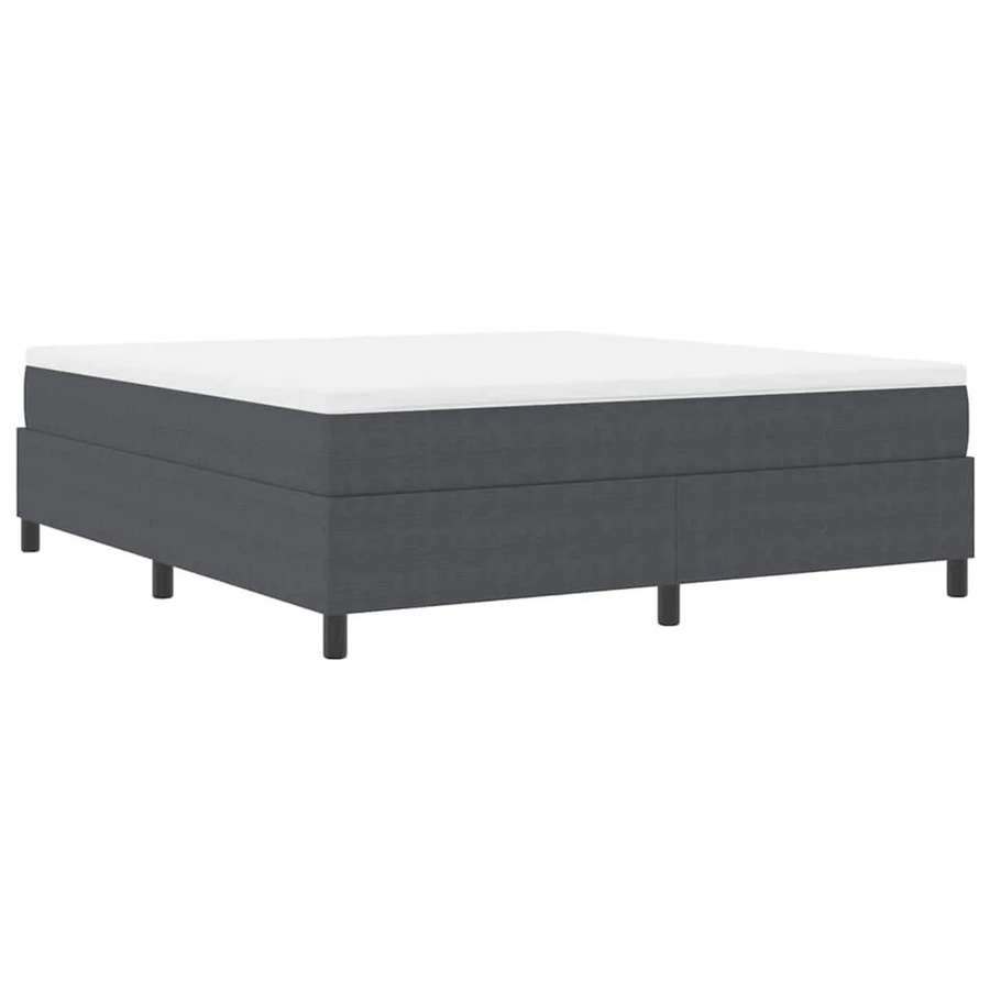 vidaXL Boxspringbett aus Cordstoff in Dunkelgrau und Weiß mit Taschenfederkern, B/T: 180 x 200 cm - Bild 2