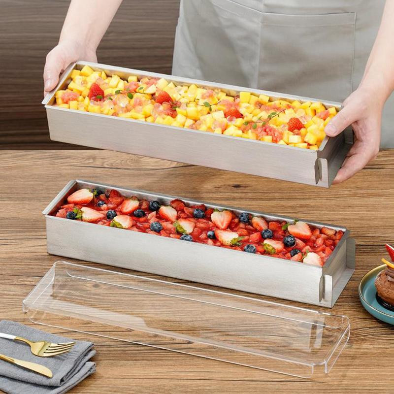 Yummys Backform aus Edelstahl für Tiramisu und Kuchen, silberfarben, rechteckig - Bild 3