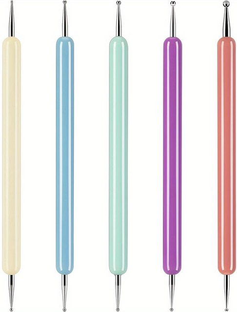 Chenxiaogang Kunststoff-Präge-Stylus-Set mit Kugelkopf für Töpferei, Zeichnen und Basteln, 5 Stück, Weiß - Bild 1