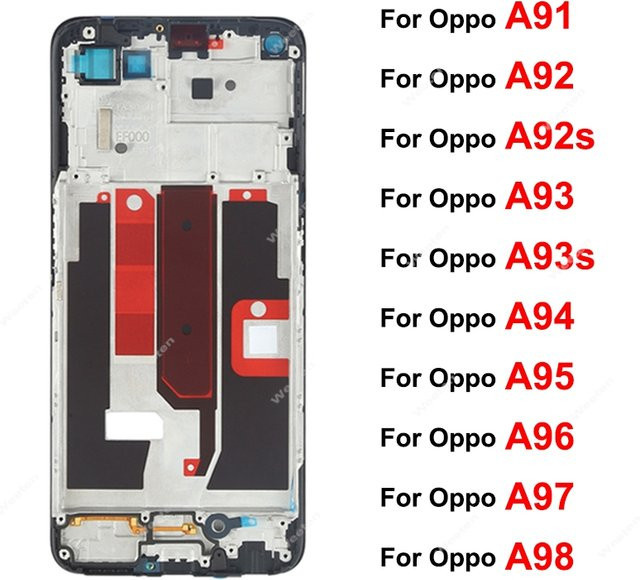 Oppo Ersatzgehäuse für A91 A92 A92s A93 A93s A94 A95 A96 A97 A98 4G 5G in Schwarz als vordere LCD Rahmen Abdeckung - Bild 1