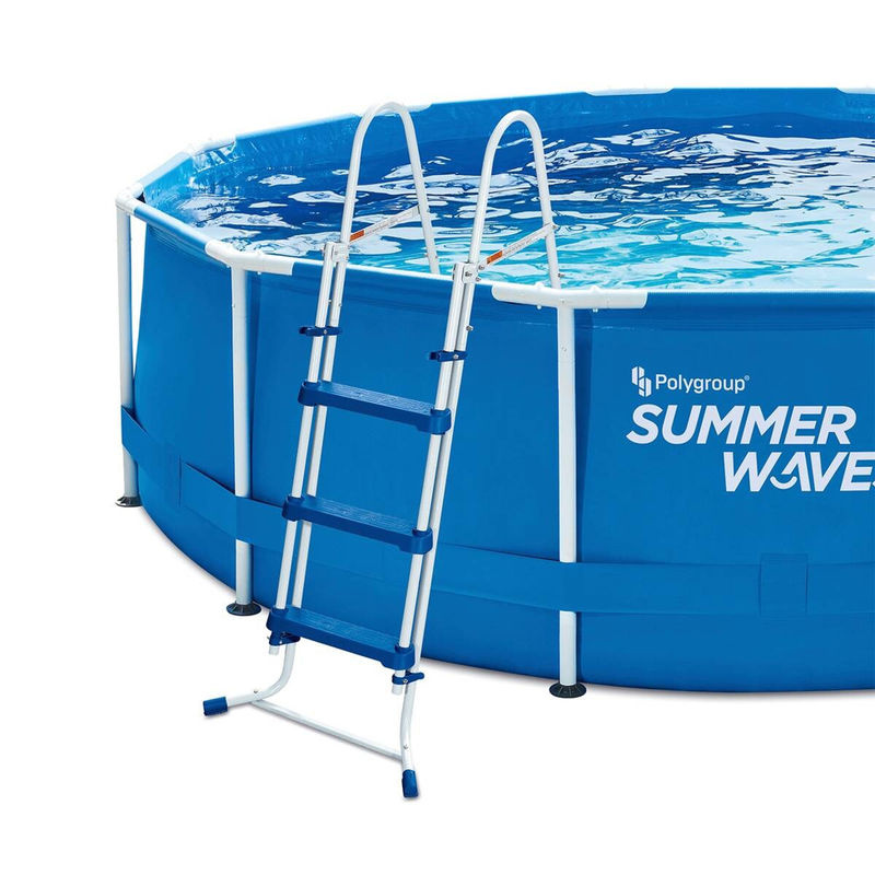 Summer Waves Pool Sicherheitsleiter aus Kunststoff in Blau, Weiß und Schwarz, Höhe: 91 cm - Bild 3