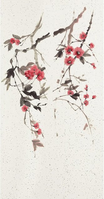Marburg Vliestapete Blumen Crushed-Optik Modern Weiß B: 140 cm, H: 270 cm - Bild 1