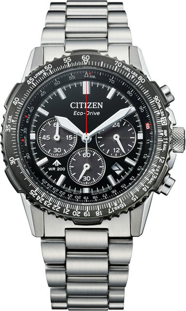 Citizen Chronograph, Solar, Edelstahl, Schwarz, 40 mm, Herren - Bild 1