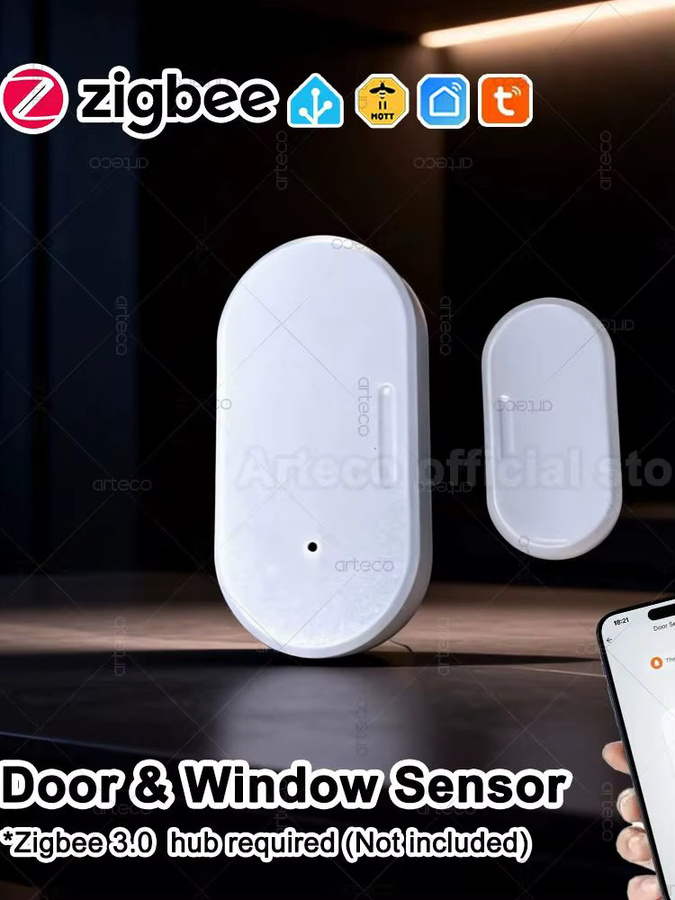 ZigBee Tür-Fenster-Sensor für Smart Home Sicherheitsschutz in Weiß mit magnetischem Kontakt und Gateway-Unterstützung Z2MQTT - Bild 5