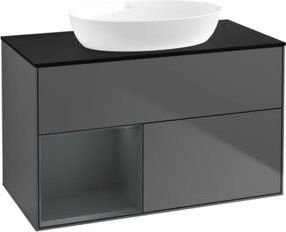 V&B Waschtischunterschrank Finion 100 in Anthrazit lackiert, B/T/H: 100 x 50,1 x 50,1 cm - Bild 1