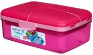 sistema Lunchbox Lunch Slimline QUADDIE in Pink/Multicolor mit Trennfächern, mikrowellen- und spülmaschinenfest - Bild 1