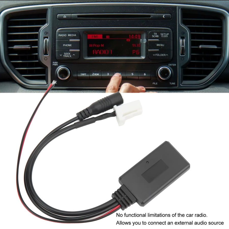 Bluetooth Audio Adapter mit Mikrofon für Suzuki SX4 und Grand Vitara 2007-2010 in Schwarz - Bild 2