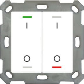 MDT technologies Taster Light 55 2-fach RGBW Taster mit Push-Button in Weiß - Bild 1