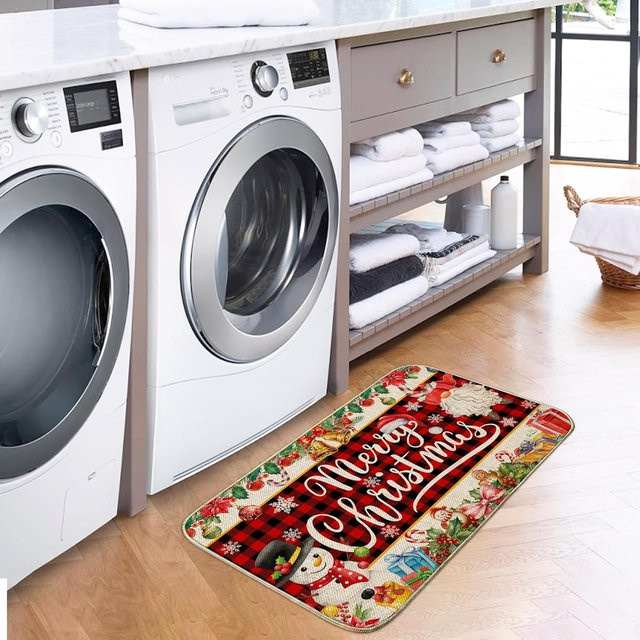 VIKAMA Christmas Welcome Home Teppich, rutschfest und schmutzabweisend, mehrfarbig, B/T: 60 x 40 cm - Bild 1