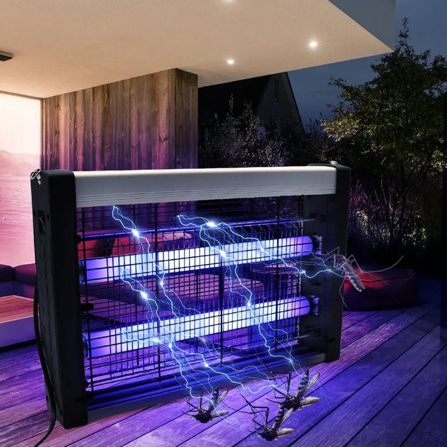 Joyinled elektrischer UV-Mückenvernichter Schwarz, wiederaufladbare Insektenvernichter Lampe für innen und außen zur geräuschlosen Schädlingsbekämpfung - Bild 1