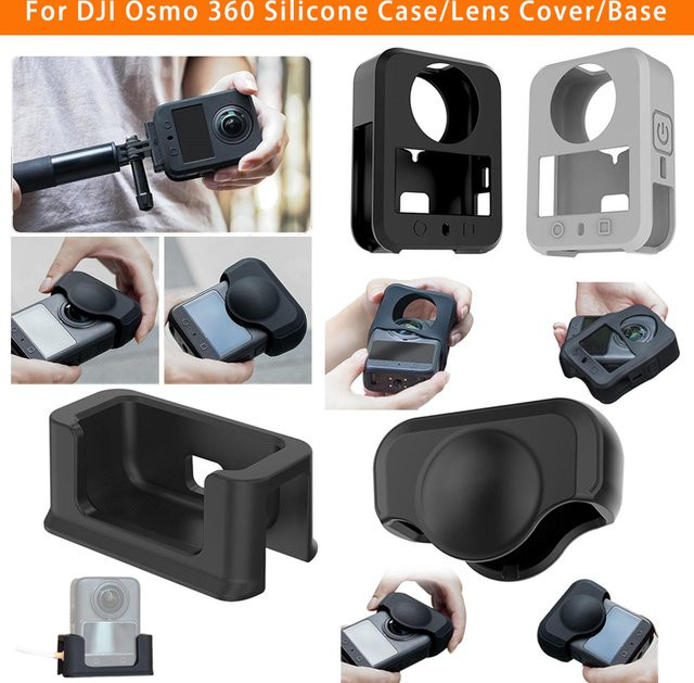 DJI Osmo 360 Silikon Schutzhülle mit Objektivschutz und Display-Schutz in Schwarz - Bild 1