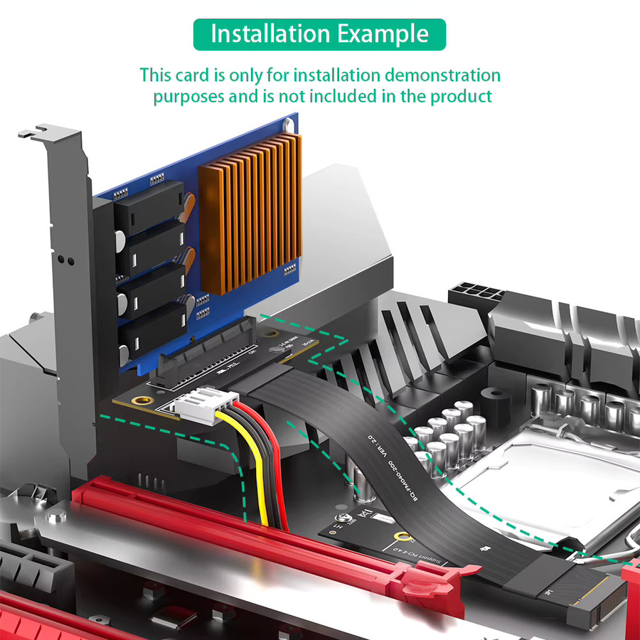 T.F.SKYWINDINTL M.2 Key M auf PCI-e 4.0 x4 NVMe Adapterkarte in Schwarz - Bild 4