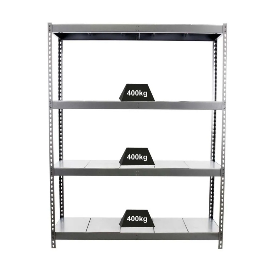 PROREGAL Schwerlastregal Metal Yeti Four aus Metall in Grau mit 4 Fachböden, H x B x T: 200 x 120 x 75 cm - Bild 2