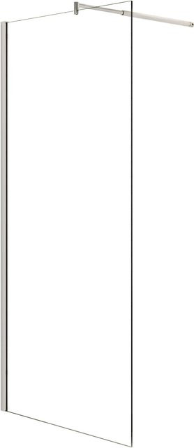 AICA Walk In Duschkabine F123 mit ESG-Glas und Nano-Beschichtung, Farbe: Transparent/Silber, B: 90 cm, H: 200 cm - Bild 1