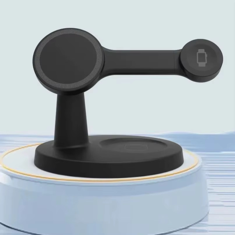 VIKEFON Magnetische 3-in-1 Kabellose Ladestation für MagSafe iPhone, Apple Watch und AirPods Pro in Schwarz - Bild 3