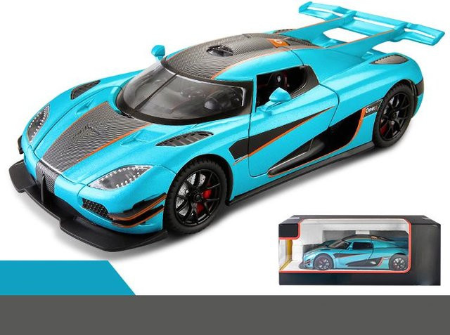 Linyi toy car Hypercar Legierungsmodell, 1:24, Metall, Blau, ab 14 Jahren - Bild 1