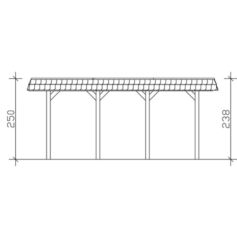 SKANHOLZ Carport Spreewald in Braun, B/T: 585 x 589 cm, Firsthöhe: 250 cm, imprägniert - Bild 3