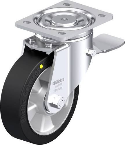 Blickle Stahlblech-Lenkrolle LH-ALEV 160K-ST-EL in Schwarz-Grau mit 160 mm Rad-Durchmesser und 400 kg Tragfähigkeit - Bild 1