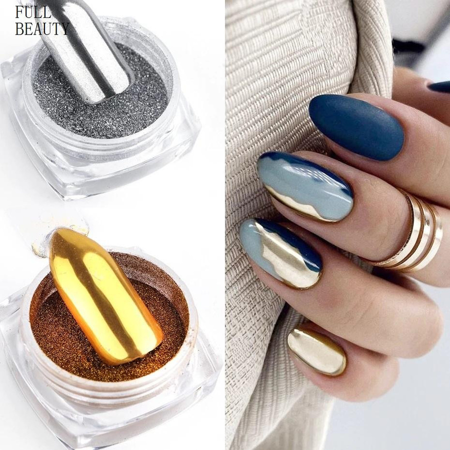Full Beauty Nagelspiegel-Glitzerpulver, 0,5 g, Unisex, Glänzend - Bild 1