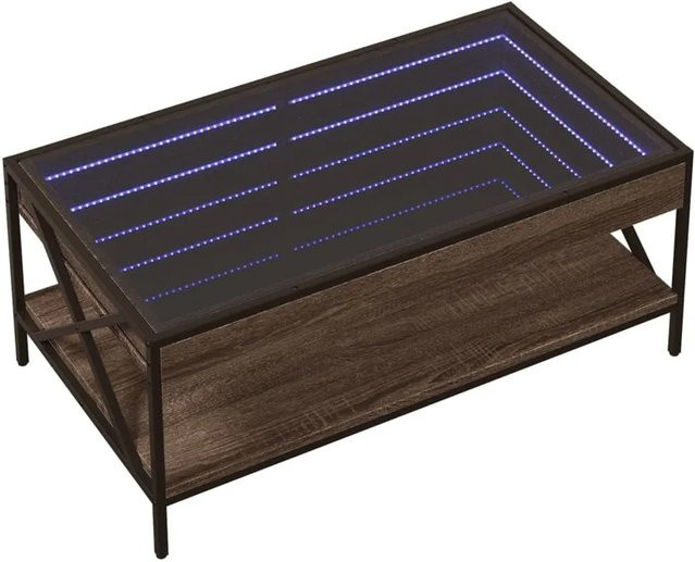 vidaXL Couchtisch mit Infinity-LED in Eiche Braun, B/T/H: 90 x 50 x 38 cm - Bild 1