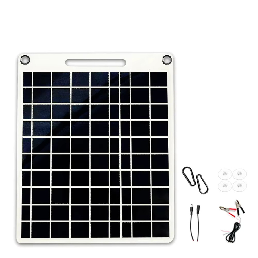 Tragbares 100 W Solarpanel Solargenerator mit Dual USB Anschlüssen in Schwarz für Outdoor Camping und Notfälle - Bild 2