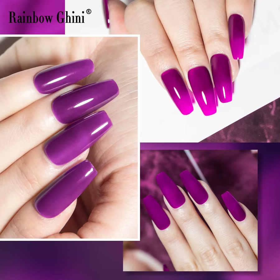 Rainbow Ghini Semipermanenter Nagellack Set, Glitter-Serie, 8 x 15 ml - Bild 5