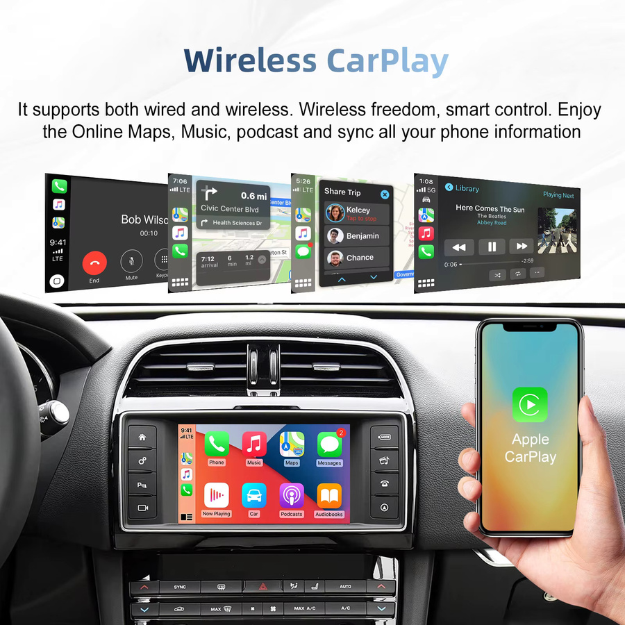 LEXXSON Drahtlose CarPlay und Android Auto Retrofit Kit Box für Jaguar XE XFL F-Typ F-Pace mit Wi-Fi und Bluetooth zur Upgrade der OEM Bildschirm Schnittstelle - Bild 4