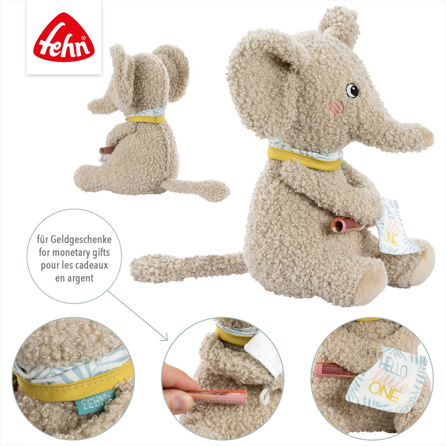 Fehn Hello little One Elefant Erik, Kuscheltier, Grau, ab 0 Jahre - Bild 2