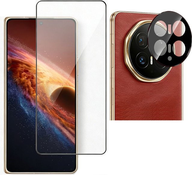 Honor Displayschutzfolie und Kameraobjektivfolie aus 2.5D 9H gehärtetem Glas für Honor Magic V6 PNM-AN, transparent - Bild 1