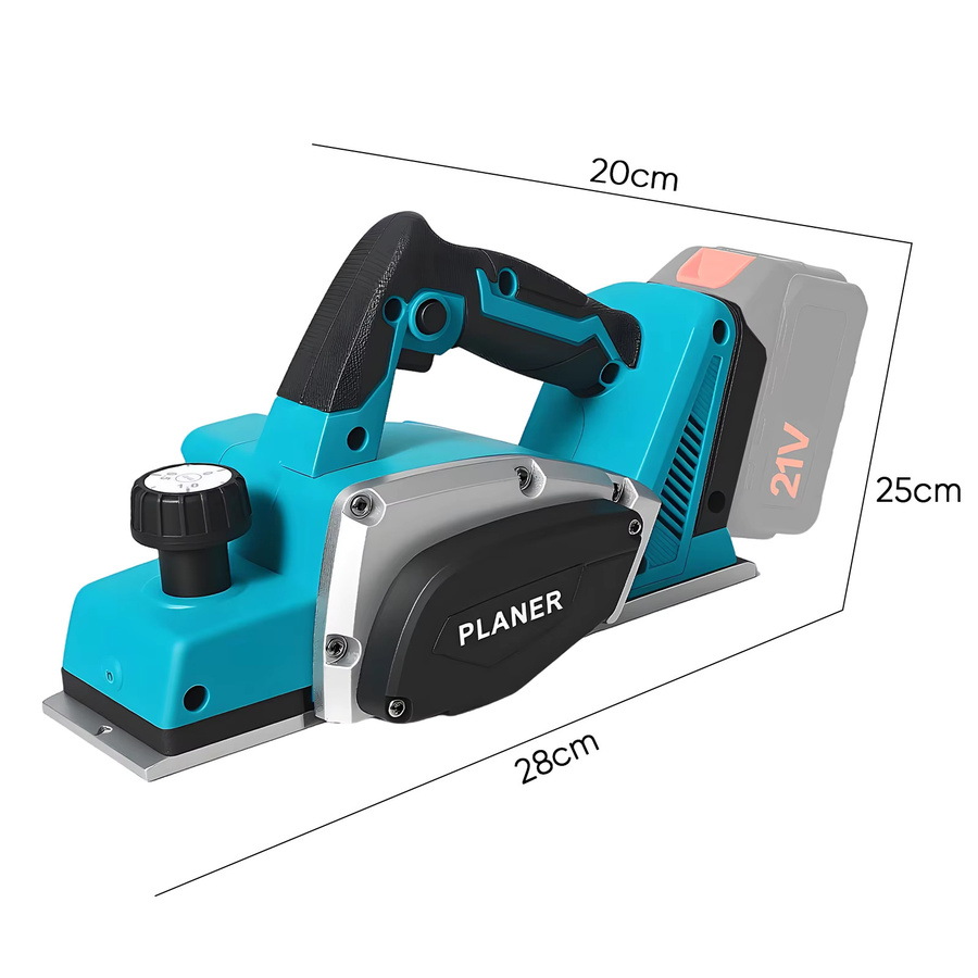Betuyoo Kabelloser bürstenloser Elektrohobel in Blau, kompatibel mit Makita 18V B-Serie Li-Ion, 650W Leistung, 15000 U/min, Hobelbreite: 82 mm, einstellbare Tiefenverstellung 0-2 mm - Bild 6