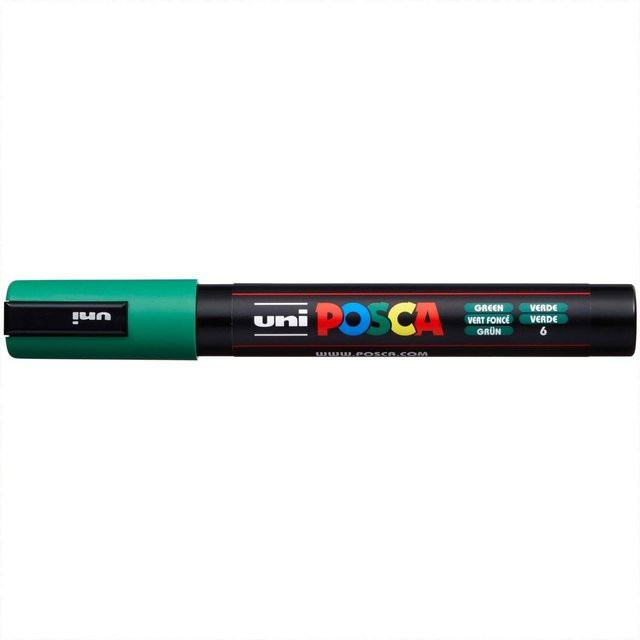 uni POSCA-Marker PC-5M Permanent Marker mit Pigmentfarbe in Grün (Strichbreite: 1,8-2,5 mm) - Bild 1