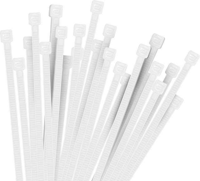 ELECAPITAL Nylon-Kabelbinder in Weiß, 100 Stück pro Beutel - Bild 1