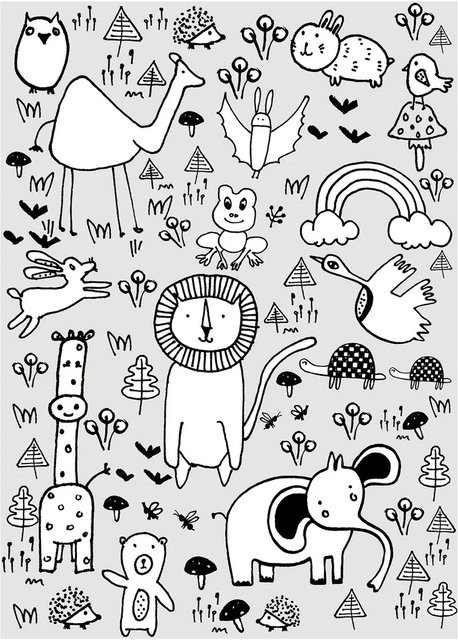 Komar Wandbild Scribble Park Multicolor B: 30 cm, H: 40 cm - Bild 1