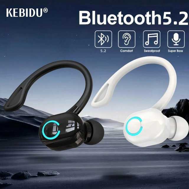 Kebidumei Bluetooth 5.2 In-Ear Kopfhörer mit Noise Cancelling und Mikrofon in Schwarz - Bild 1