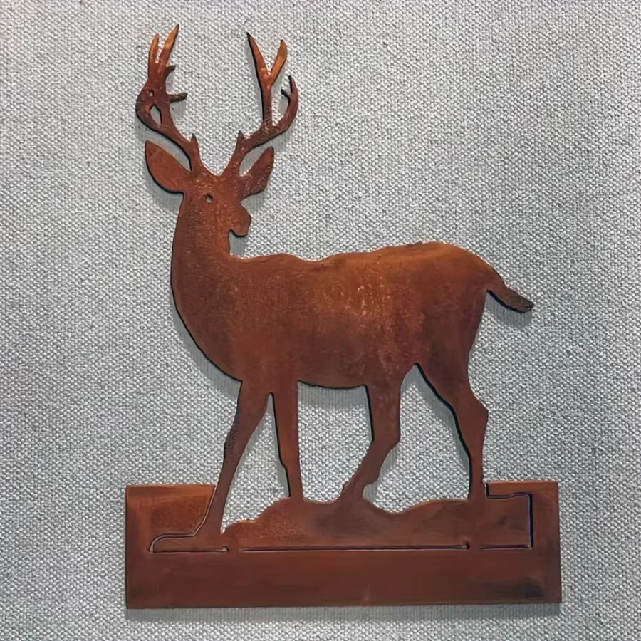 CIFBUY Vintage Metall-Blechschild mit Elch- und Kiefern-Motiv als rustikale Aluminium-Dekorplatte für Wohnzimmer, Bar und Garage - Bild 3