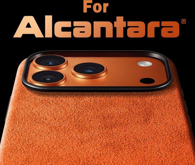 KOOYUTA Alcantara Magnet-Hülle für iPhone 17 Pro Max mit MagSafe und Smart Button Schutzhülle in Grau und Orange - Bild 1